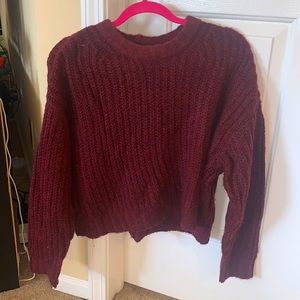 Maroon cropped sweater from American Eagle